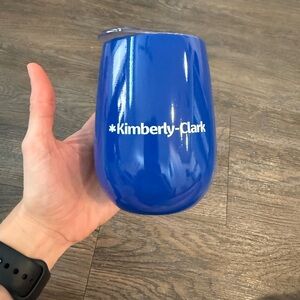 Blue Kimberly-Clark Travel Wine Tumbler